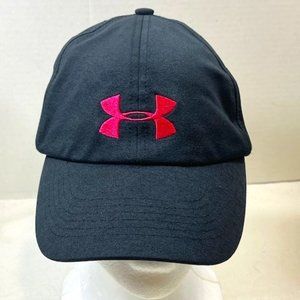 Under Armour Women's Black w/Pink Logo Adjustable Strap Cap Hat